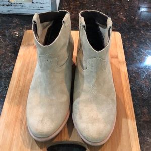 Suede cowboy booties